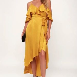 Yellow midi dress from Lulus